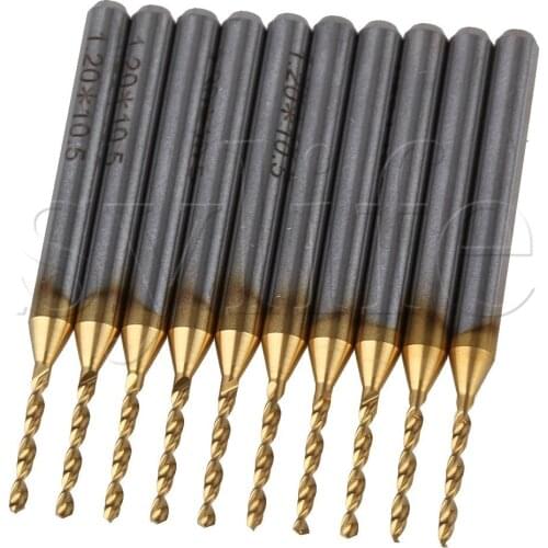 10 x 1/8" Titanium Carbide Micro Drill Bit 1.2mm PCB Jewelry Rotary Milling Tool