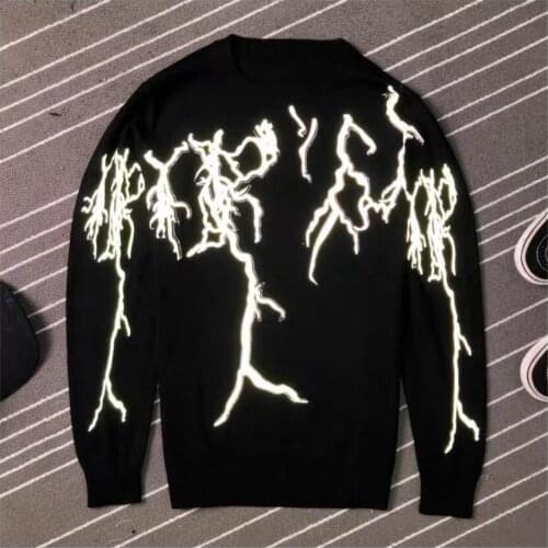 Autumn and winter new long-sleeved sweater knit sweater bottoming shirt men and women round neck fashion hot rhinestone stripe p