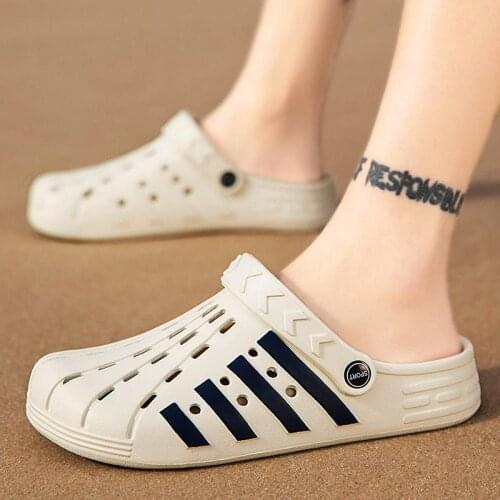 Fashion Outdoor Wear Male Slippers Dual-use Household Men Indoor Slippers Non-slip Summer Baotou