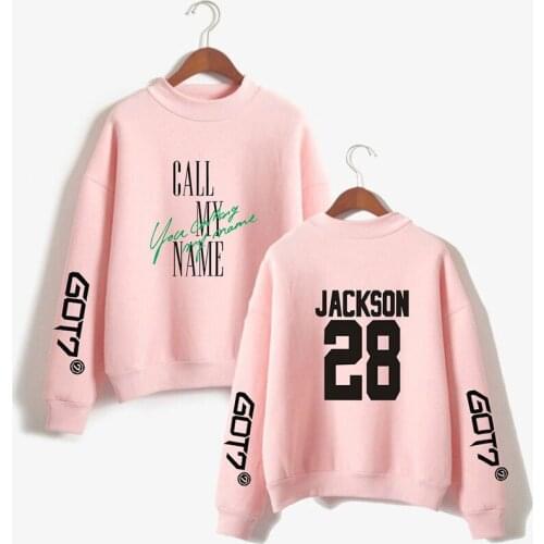 JACKSON 28 Got7 Kpop High Collar Hoodies Cool Hip Hop Men Women Capless Sweatshirts Tops Long Sleeve Male Female Hoodie Pullover
