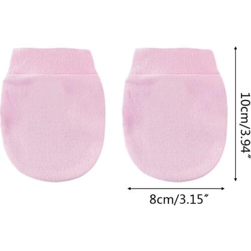 W3JF 4 Pair/set Simple Cute Baby Knit Gloves Newborn Anti-eat Hand Anti-Grab Face Protect Glove