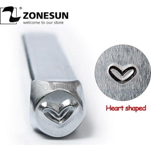 ZONESUN Heart Jewelry Stamping Metal Alphabet LOGO Steel Stamps Mold Marking Tool Punch Die For Leather Ring Bracelet Necklace