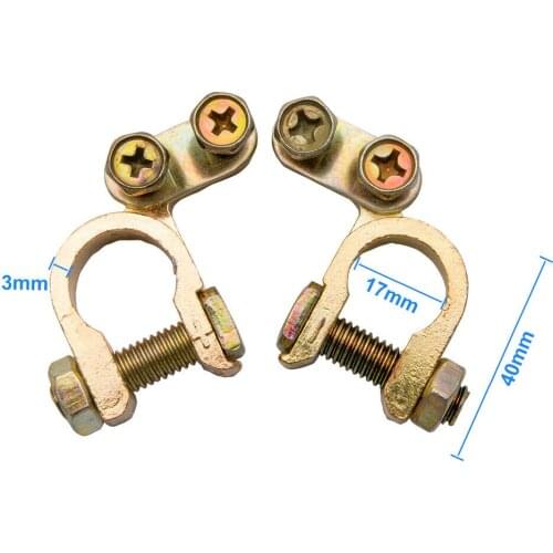 Pair 12V Universal Positive Negative Car Battery Terminal Clamp Clip Connector