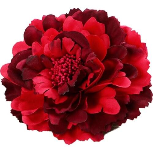 New Fashion Handmade Fabric Peony Flower Brooches for Women Corsage Lapel Pins Hat Dress Wedding Jewelry Clothing Accessories
