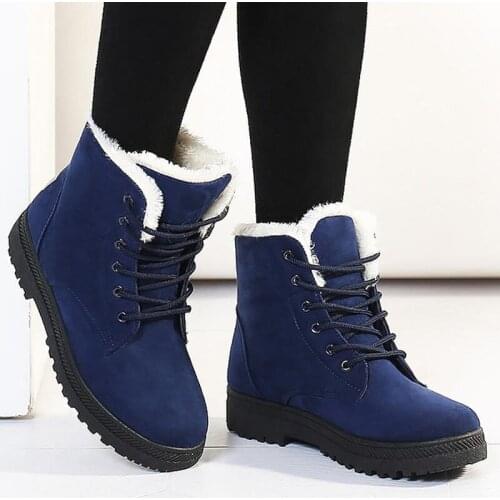 Women Boots Winter Warm Snow Boots Women Faux Suede Ankle Boots For Female Winter Shoes Botas Mujer Plush Shoes Woman