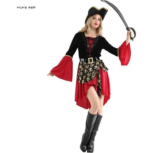Halloween Female Warrior Costumes for Woman Sailor Pirates of the Caribbean Cosplay Carnival Purim parade Masquerade party dress