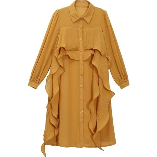 Women Dress Summer Autumn High-Quality Personalized Design New European And American Fashion Shirt Skirt