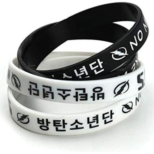 100pcs bangtan boys silicone wristband bracelet free shipping by Epacket