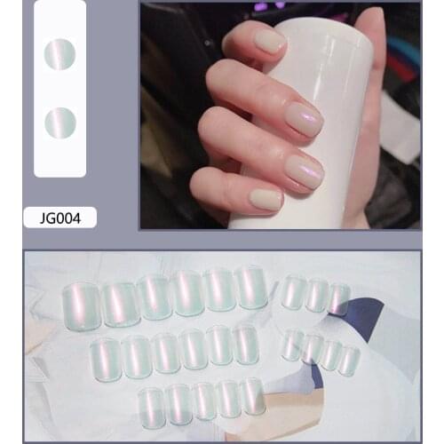 24Pcs Artificial Fake Nails Bling Clear Pearl White False Nails For Finger Lady Fingernails Full Cover Manicure Tool