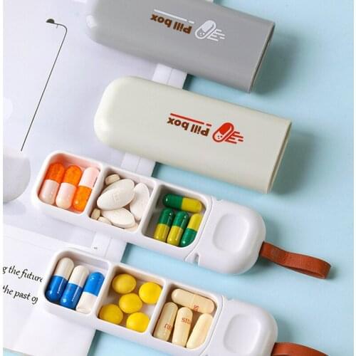 3 Grids Portable Drug Dispenser Medicine Holder Tablet Storage Mini Tablet Dispenser Pill Box for Medicine Container Organizer