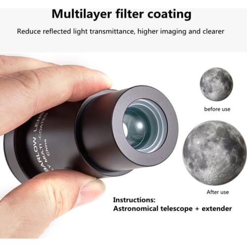 5X multi-coated eyepieces extender 1.25 inch astronomical telescope extender professional telescope accessories