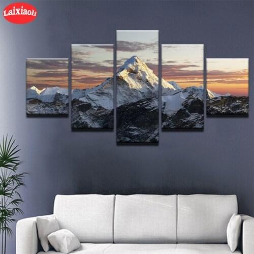 5D DIY Diamond Painting Natural scenery, sunset mountains Full Drill Embroidery Cross Stitch 5D icon gift Home Decor mosaic