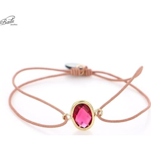 Badu Elastic Rope Bracelet String Charming Adjustable Bracelets for Women Edged Crystal Faceted Irregular Shape Wholesale