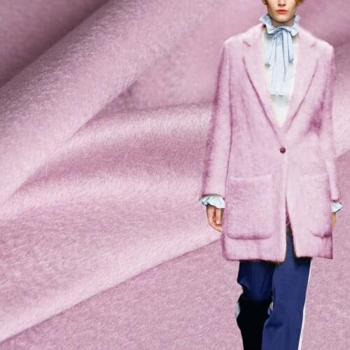 White Waxberry Purple Pink Ripple Mohair Wool Fabrics Garment Materials Winter Women Overcoat Sewing DIY clothes Freeshipping