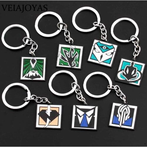 Game Rainbow Six 6 Siege Keychain Keyring Portachiavi Llaveros Men Women Wamai Kali Amaru Nokk Key Chains Fashion Jewelry Gifts