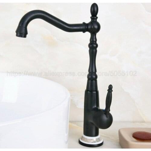 Bathroom Faucet Oil Rubbed Bronze Basin Faucet Deck Mounted Single Handle Single Hole Hot And Cold Water Tap znf653