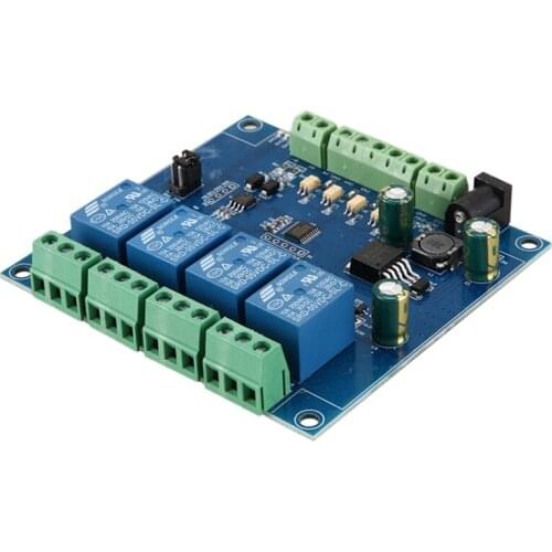 Modbus Rtu 7-24V 4 Channel Relay Module Switch RS485/TTL UART Communication Interface Connection 8-Bit MCU Control