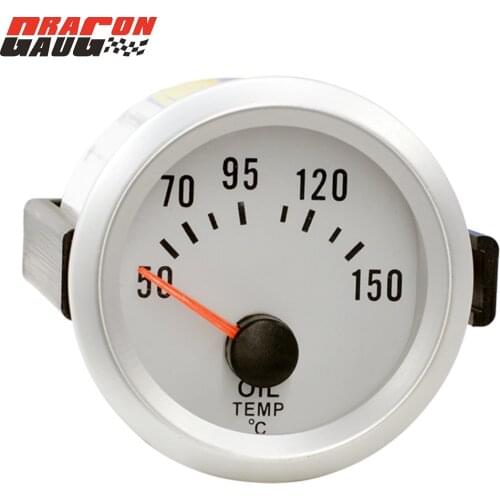 Dragon 52MM Blue Light Auto Racing Refitting Car Oil Temp Gauge 50-150 Celsius Temperature Meter With For Sensor Free Shipping
