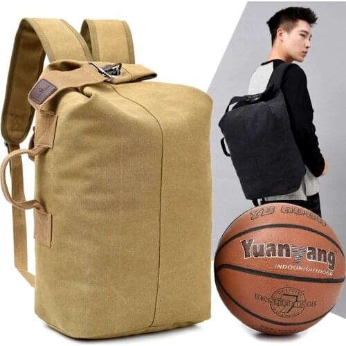 Canvas Men Laptop backpack sport basketball backbags Large travel bagpack school bag for teenager boys 2020 mochila masculina