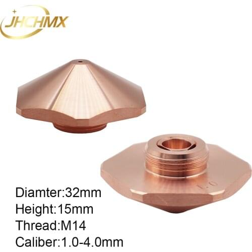 JHCHMX 10pcs/lot Bodor Laser Hexagonal Nozzles Single/Double Layer Dia.32mm H15 Caliber 1.0-4.0mm For Bodor Fiber Laser Machine