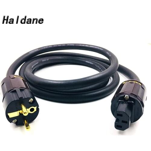 Haladne Gold-plated Power Plug HIFI EU Schuko AC power Cable HIFI AC Power Cord Cable with Furutech Power CORD