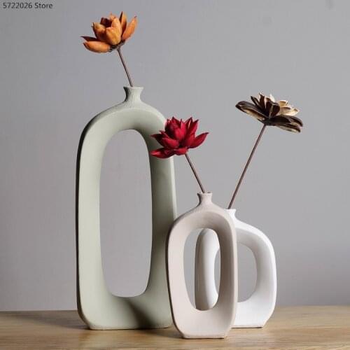 Creative Nordic ceramic vase hand-painted shaped flower vase modern living room table decoration ornaments porcelain crafts