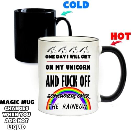 Unicorn Over The Rainbow Magic Mug Colour Changing Mugs