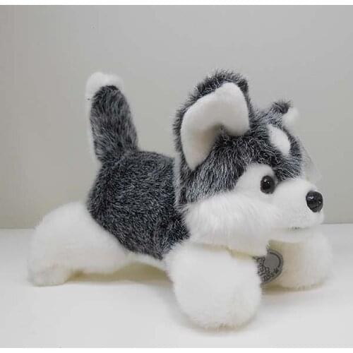 Cute plush gray Husky dog toy high quality lying husky dog doll about 45cm 0057