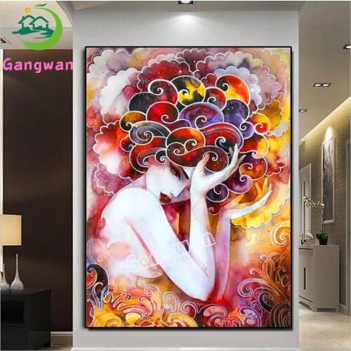 5D DIY Diamond Paintingfantasy Girl 3D Embroidery Set Cross-stitch House Wall Art Decor Gift abstract woman Mosaic Crafts Set