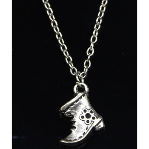 New Fashion Necklace 15x14mm old fashioned antique boots shoes Pendants Short Long Women Men Gift