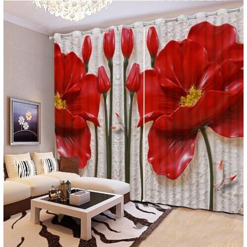 New Romantic 3D Curtains curtain 3d flower curtains for living room home decoration