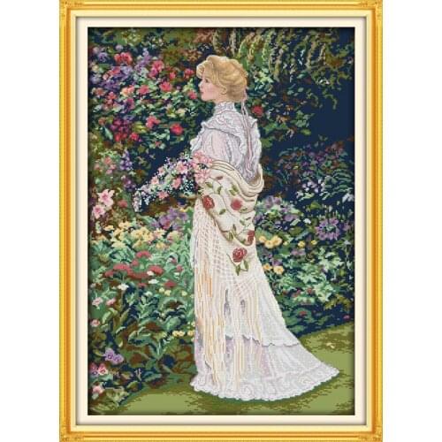 New Floral aromas cotton Portrait home decor Cross Stitch kits 14ct white 11ct print embroidery DIY handmade needlework wall