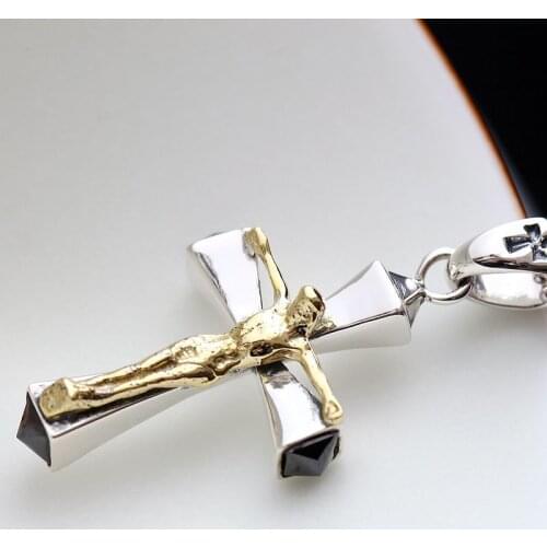 Silver Wholesale Retro Thai Silver Cross Pendant S925 Sterling Silver Pendant Fashion Men And Women Pendant