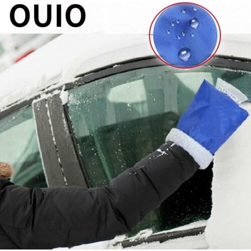 OUIO Car warm gloves snow shovel blade tool for BMW E46 E60 Ford focus 2 Mazda 3 Volkswagen Polo Golf 4 Skoda octavia Kia rio