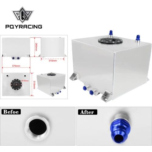 PQY - 30L Aluminium Fuel Surge Tank Mirror Polished Fuel Cell Foam Inside Without Sensor PQY-TK67