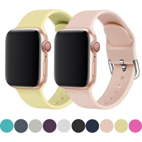 Silicone Watch Strap for Apple Watch iWatch Series 5 4 3 2 1 Band 44mm 42mm 40mm 38mm Men Women Rubber Sport Watchband Bracelet