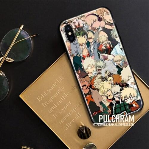Katsuki Bakugo Collage Glass Soft Silicone Phone Case Cover Shell For IPhone SE 6s 7 8 Plus X XR XS 11 12 Mini Pro Max Sumsung