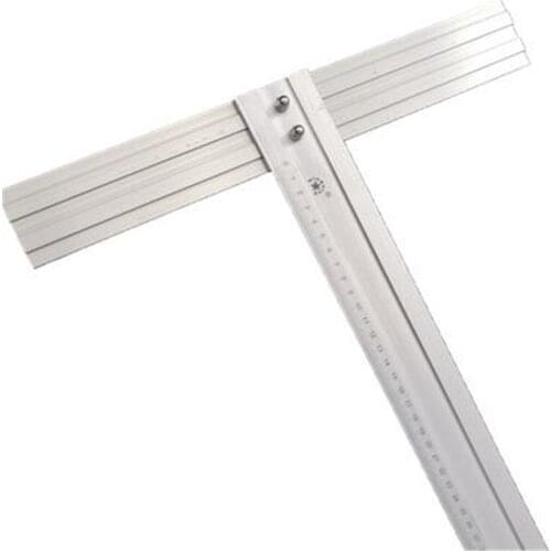 Aluminum Alloy T-Shaped Ruler Non-Slip T-Shaped Glass Ruler Double Scale Art Ruler Protection Spray Drawing Cut T-Shaped Ruler