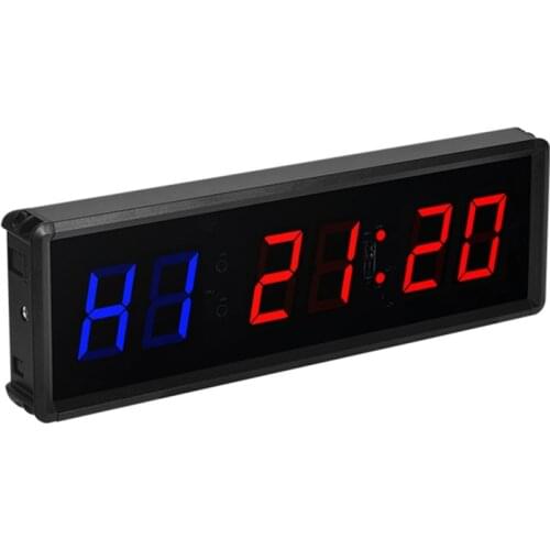 Gym Timer with Remote 1.8inch Clock for Home Gym LED Wall Mount Countdown/Up Timer for Sports Training --US Plug