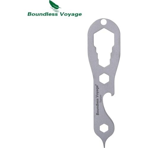Boundless Voyage Titanium Multifunctional EDC Tool Hex Wrench Spanner Beer Bottle Opener Slotted Flat Screwdriver
