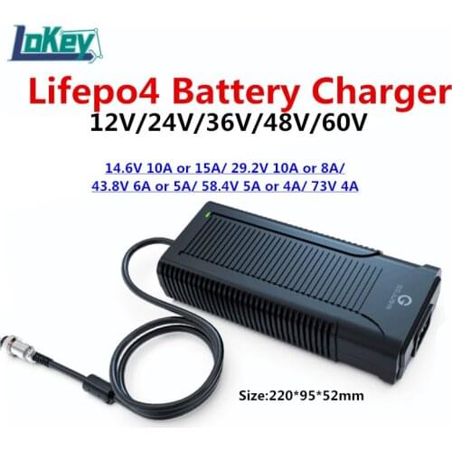 Smart Charger4S 14.6V 10A 15A 8S 29.2V 10A 8A 12S 43.8V 6A 5A 16S 58.4V 5A 4A 20S 73V 4A For Electric Motor Lifepo4 battery pack