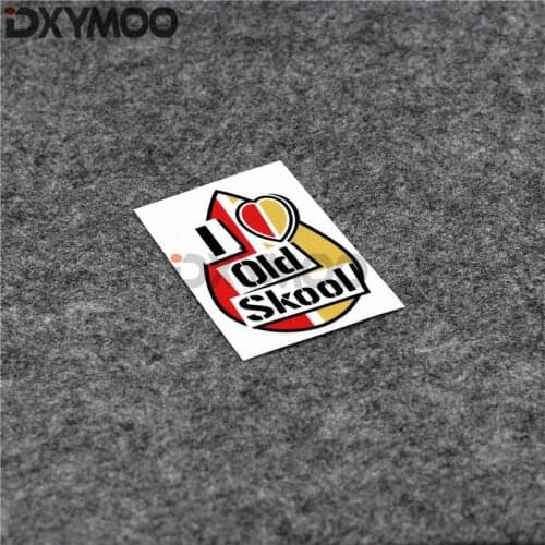 Japan JDM I LOVE OLD SKOOL Car Window Stickers Yellow Leaf Motorcycle Decals 11.3x7cm