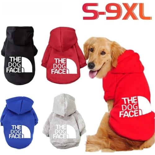 Pet Dog Hoodie Clothes for Labrador French Bulldog Coat Clothing Medium Large Dogs Fleece Warm Hooded Jacket Sweatshirt