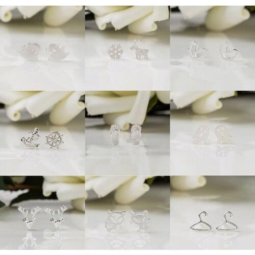 YEEMENG Fashion Vintage Stud Earrings Jewelry Cute Sliver Color Geometric Round Metal Stud Earrings Best Gift for Women Girl