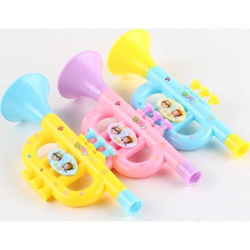 1pc color baby music toy baby music toy early education toy children musical instrument trumpet random color J0704