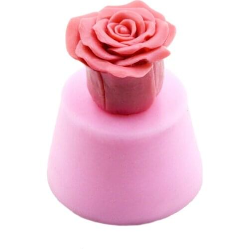 1PCS Pink 3D Rose Flower fondant cake decoration silicone mould chocolate candy cookies jelly sugarcraft mould DIY Baking tools