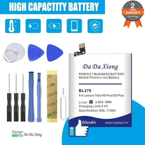 5100mAh BL270 Battery For Lenovo Vibe K6 Plus G5 Plus G Plus High Capacity Smart Phone Batteries