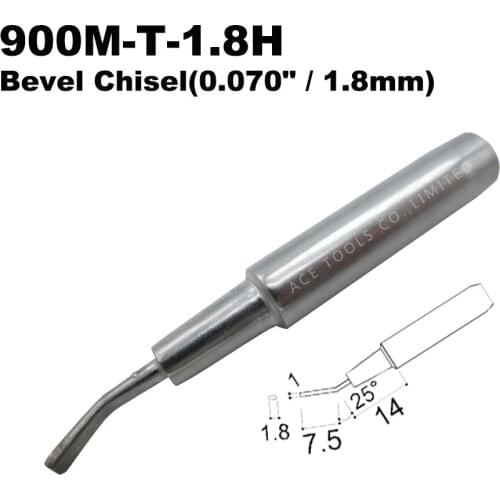 5 PCS Soldering Tip 900M-T-1.8H Bent 1.8mm for Hakko 936 907 Milwaukee M12SI-0 Radio Shack 64-053 Yihua 936 X-Tronics 3020 Iron