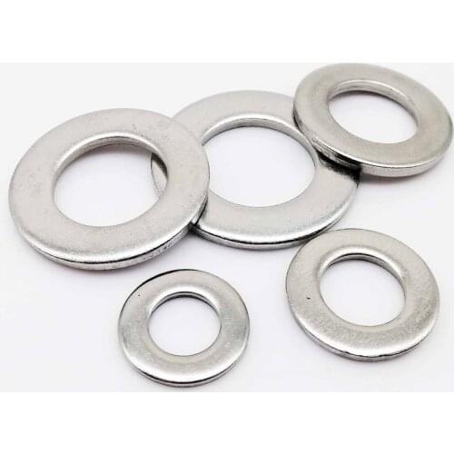 50PCS M1.6 M2 M2.5 M3 M3.5 M4 M5 M6 M8 M10 304 Stainless Steel Thickened Flat Washer Metal Washer
