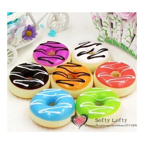 7pcs artificial scream donuts,Super sweet toys,Christmas birthday party decorations wedding gifts kitchen toys,early education